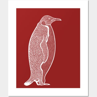 Emperor Penguin - hand drawn arctic animal design Posters and Art